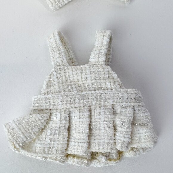 Labubu Doll Clothes. Tweed Dress and Bow with clip - Picture 8 of 9